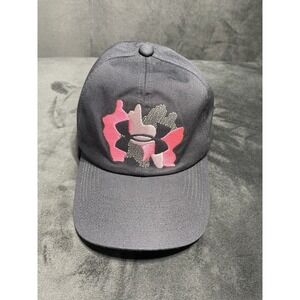 Under Armour Hat Cap Strap Back Grey Pink Camo Adjustable Embroidered Girls